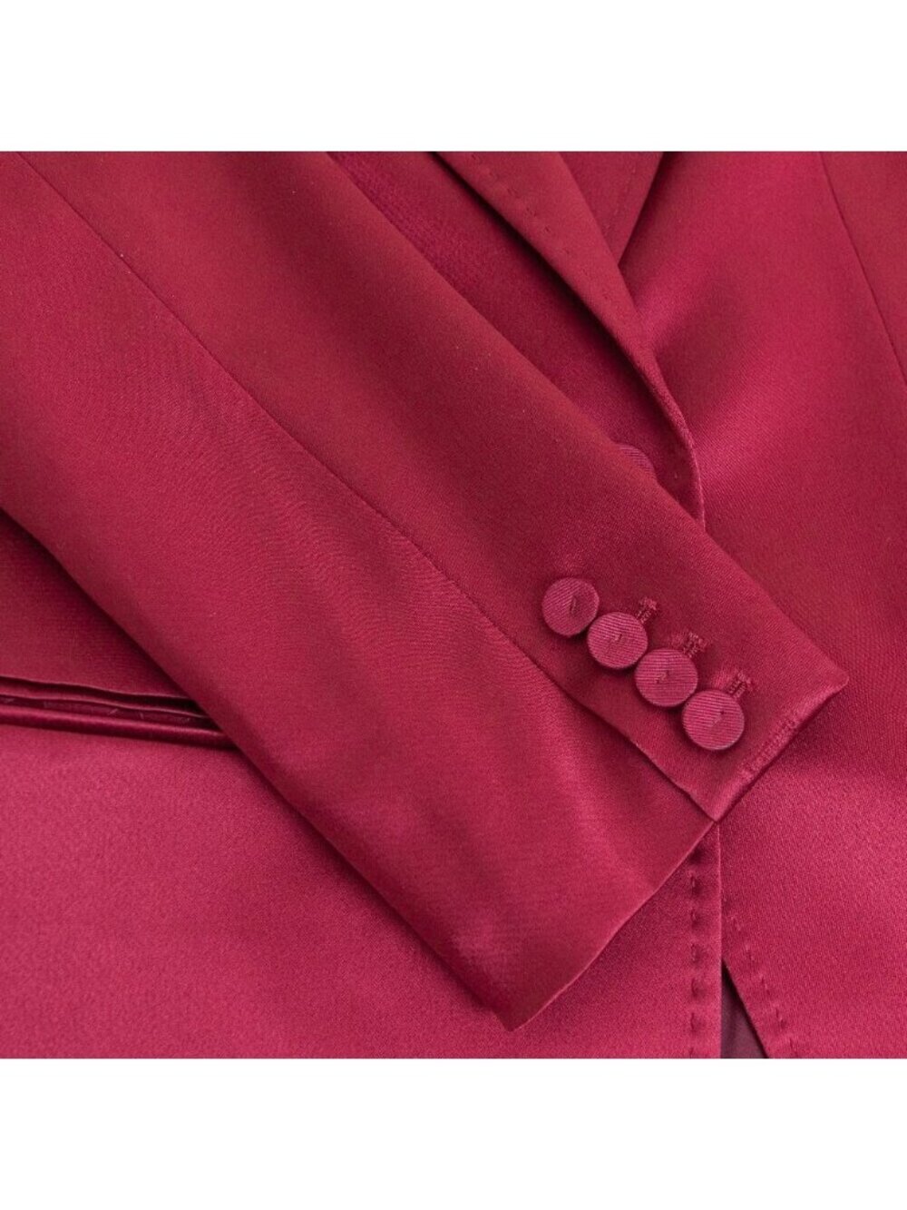 Lafayette 148 New York Red Satin Button Blazer Jacket Whitney Structured XS - Picture 9 of 15